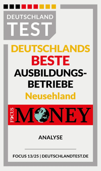 Siegel „Deutschlands Beste Ausbildungsbetriebe" für Neusehland, Focus Money 13/25